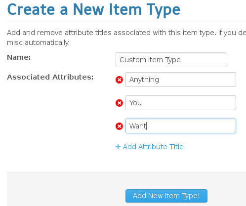 Create a new Item Type